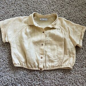 Zara kids 13-14 Linen cropped Blouse